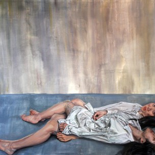 A painting of two girls.
