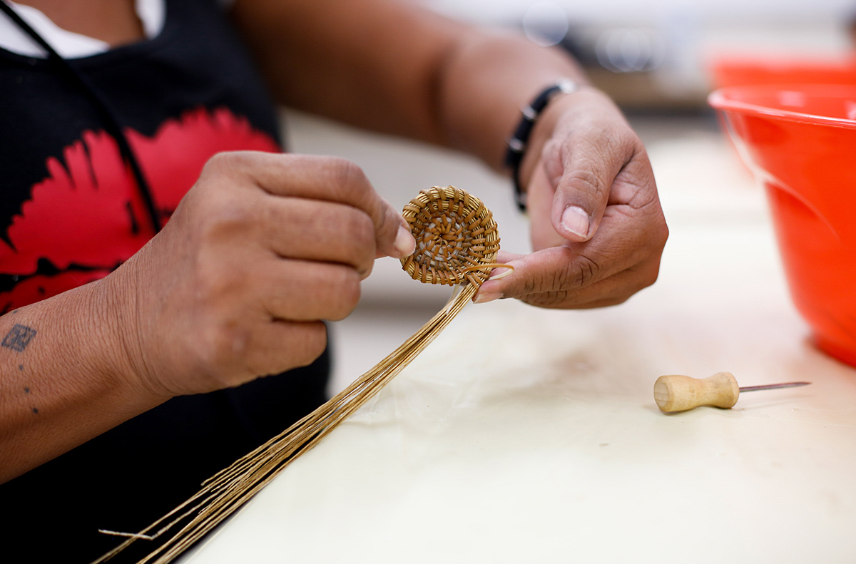 A close up of Cahuilla Basketry.