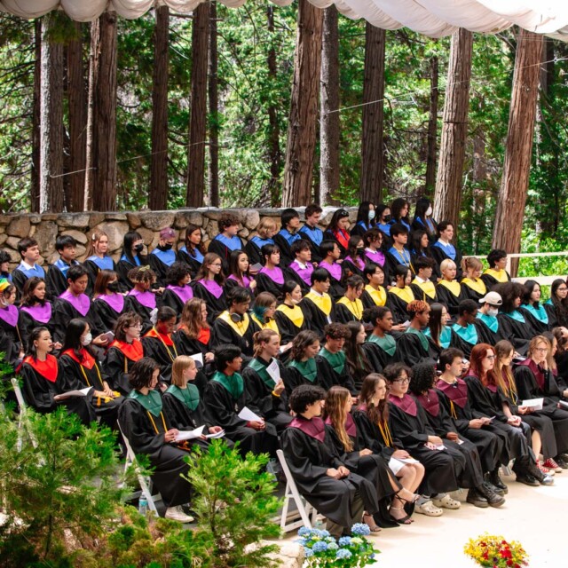 Students ready for commencement.