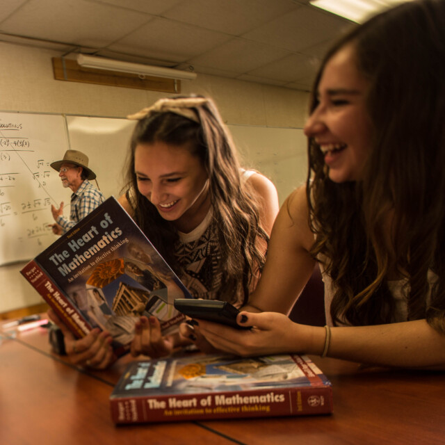 Two students in a math class.